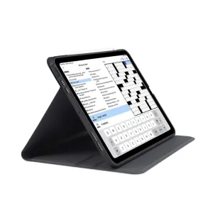 Pipetto iPad Pro 13 roterende folioetui i sort med udfoldelig stander til håndfri visning