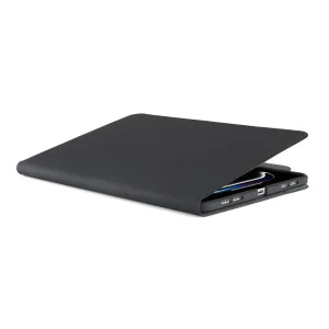 Pipetto roterende foliocover til iPad Pro 13" med stander, vist delvist åbent med iPad indeni