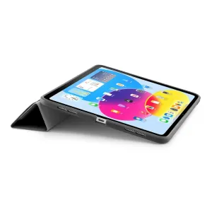 Étui gris Pipetto Origami No1 pour iPad 10,9 pouces avec support pliable pour un visionnage mains libres et une protection