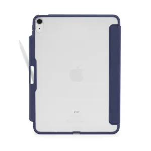 Étui Pipetto Origami No3 bleu foncé pour iPad 10,9 pouces avec rangement pour Apple Pencil et stylet blanc