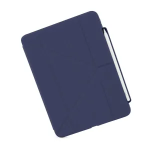 Étui Pipetto Origami No3 pour iPad 10,9 pouces, bleu foncé, avec rabat pliable et rangement pour Apple Pencil