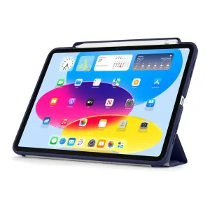 Étui Pipetto bleu foncé Origami No3 pour iPad 10,9 pouces avec support pliable et rangement pour Apple Pencil