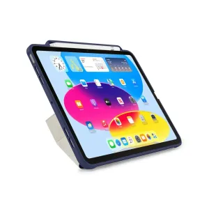 Étui Pipetto Origami No3 bleu foncé pour iPad 10,9 pouces avec support origami et rangement pour Apple Pencil