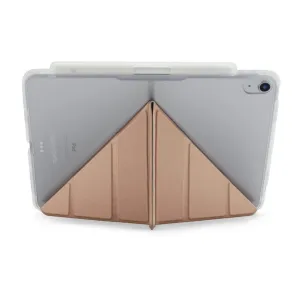 Coque Pipetto pour iPad 10,9 avec support pliable origami or rose et dos de protection transparent