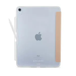 Coque Pipetto pour iPad 10,9 avec dos transparent, support pour Apple Pencil et rabat de protection doré pliable