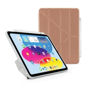 Étui Pipetto iPad 10.9 Origami No3 pour stylet, présenté ouvert avec un iPad et un support plié sur fond blanc