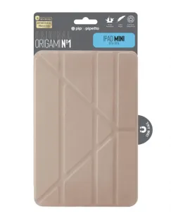 Emballage de l’étui Pipetto Origami No. 1 pour iPad mini 6, présentant une housse de protection pliable beige pour tablette.