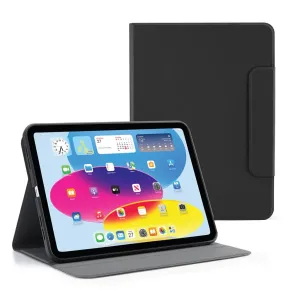 Pipetto svart roterende folioetui til iPad 10,9-tommers 10. generasjon, vist åpent med justerbar støtte