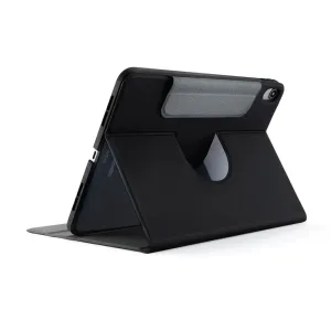 Pipetto svart roterende folioetui til iPad med sammenleggbar støtte, kamerautskjæring og strukturert bakpanel
