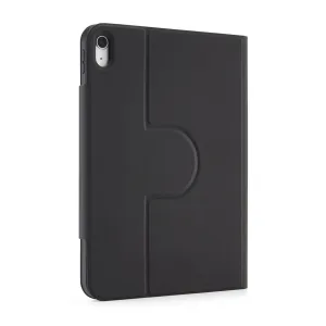 Pipetto svart roterende folioveske for iPad 10,9" 10. generasjon, vist bakfra med beskyttende hardt skall og kamerautskjæring