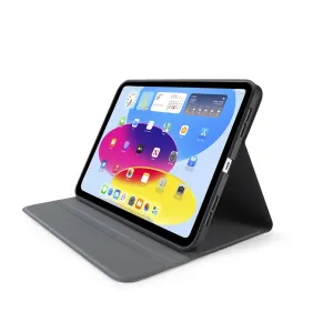 Pipetto roterende foliodeksel til iPad 10,9" i svart med utfellbart stativ for visning i stående eller liggende format