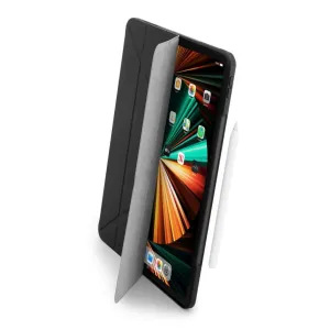 Pipetto Origami No1 foliodeksel til iPad Pro 12,9" med stativ og holder for pekepenn, vist med nettbrett