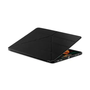 Pipetto Origami No1 iPad Pro 12,9-tommers deksel i mørkegrått, vist brettet åpent som et beskyttende stativ