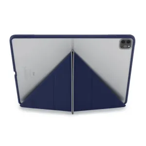Pipetto Origami No1-deksel til iPad Pro 12,9, vist brettet til et stativ med beskyttende bakdeksel.