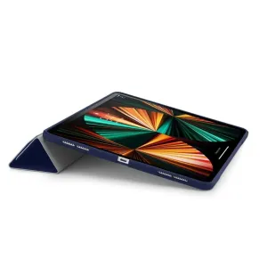 Pipetto Origami No1 iPad Pro 12.9-deksel med utfellbart stativ i mørkegrått, vist med nettbrettet i visningsmodus