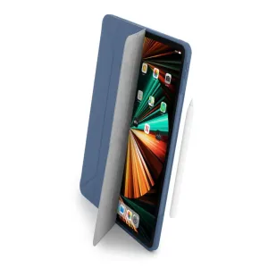 Pipetto Origami iPad Pro 12.9 sammenleggbart etui i stativposisjon med hvit pekepenn på hvit bakgrunn