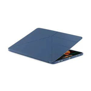 Pipetto Origami iPad Pro 12.9-deksel med sammenleggbart omslag, vist åpent rundt et nettbrett på hvit bakgrunn