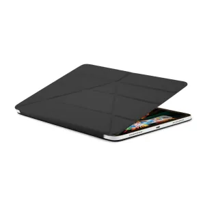 Étui folio Pipetto Origami No4 noir pour iPad Pro 12,9 pouces, partiellement refermé sur la tablette
