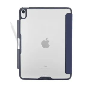 Pipetto Origami No3 iPad Air 13 ümbris tumesinises värvitoonis, näha on tagakülje kaitse ja Apple Pencil hoiukoht