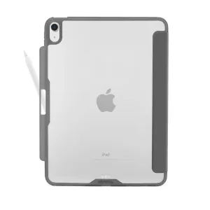 Pipetto Origami No3-fodral för iPad Air 13 i grått, visas med förvaring för Apple Pencil och skyddande bakstycke