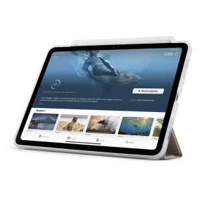Pipetto Origami No3 läbipaistev folioümbris iPad Air 13 jaoks, kokkupandava toe ja kaitsva tagakaanega