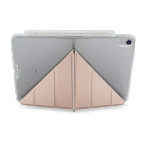 Pipetto Origami No3 iPad Air 13 ümbris läbipaistva tagakülje ja roosakuldse kolmeks volditava kaanega, metallikroosa