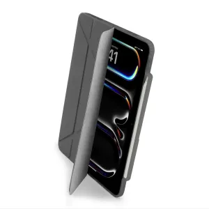 Coque Pipetto Origami No3 grise pour iPad Pro 11 avec rabat support pliable et emplacement pour Apple Pencil