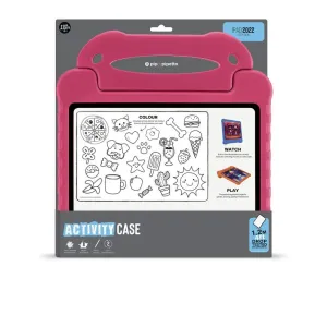 Pipetto iPad 10th Gen Activity Case Verpackung in Rosa mit Griff- und Standfunktion.