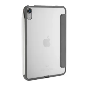 Étui Pipetto Origami No1 pour iPad mini 6 gris foncé, avec rabat folio et support pour Apple Pencil.