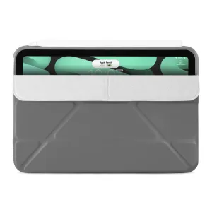 Étui Pipetto Origami No1 pour iPad mini 6 en gris foncé, avec rabat folio et rangement pour Apple Pencil