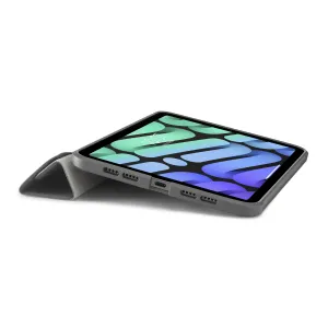 Étui Pipetto iPad mini 6 Origami No1 gris avec support pliable, maintenant la tablette inclinée