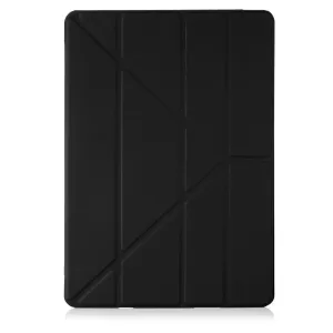 Étui Origami noir Pipetto pour iPad 9,7″ avec rabat à panneaux pliés et support pliable pour modèles 2017/2018