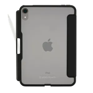 Étui Pipetto iPad mini 6 Origami No3 noir avec porte-Apple Pencil et rabat arrière servant de support