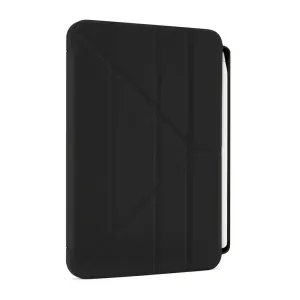 Étui Pipetto iPad Mini 6 Origami No3 noir avec porte-stylet, design à pliage géométrique et support intégré