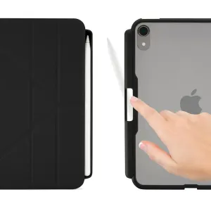 Étui Pipetto noir Origami No3 pour iPad mini 6 avec porte-Apple Pencil et support pliable