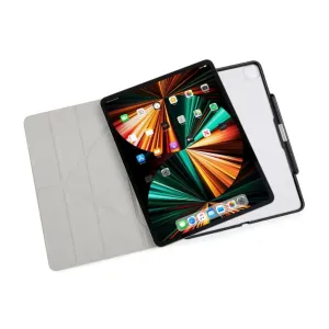 Pipetto Origami No3 iPad Pro 12.9-deksel med sammenleggbart stativ, vist åpent med nettbrettet på plass inni