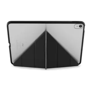 Coque noire Pipetto Origami No1 pour iPad 10e génération avec support repliable pour un visionnage mains libres et une protection