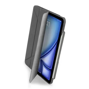 Pipetto Origami No3 penalhus til iPad Air 11 i grå, med foldbart stativ og beskyttende omslag