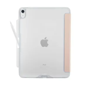 Pipetto Origami No3 Hülle für iPad Air 11 in Metallic-Pink, mit transparenter Rückseite und Apple Pencil-Halterung