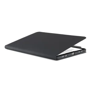 Pipetto roterende foliocover til iPad Air 11 i sort, vist åbent med en tablet delvist indeni