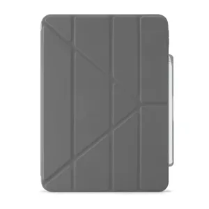 Étui gris Pipetto Origami No3 pour iPad Air 13 avec emplacement pour stylet, rabat origami pliable et protection pour tablette