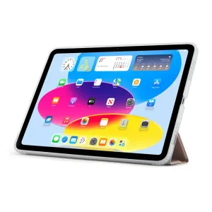Pipetto iPad 10,9″ Origami No1 ümbris metallikroosas värvitoonis, lahtivolditava alusega vaatamiseks ja trükkimiseks