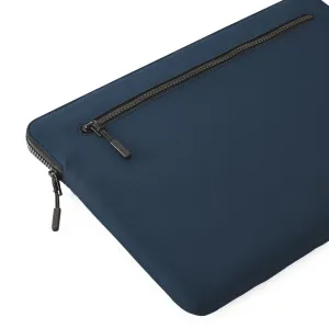 Housse Pipetto bleu marine pour MacBook avec tissu texturé et doubles fermetures éclair pour protéger l’ordinateur portable