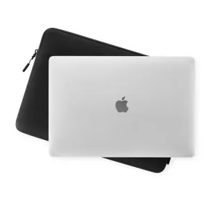 Housse Pipetto noire pour MacBook 16 pouces avec finition texturée résistante à l’eau et fermeture éclair