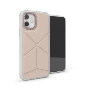 Coque Pipetto Origami Snap pour iPhone 12 et iPhone 12 Pro, coque de protection à bords transparents avec support géométrique intégré