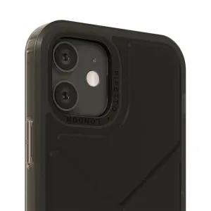 Pipetto Origami Snap Case iPhone 12 Mini jaoks, must läbipaistev kaitseümbris kõrgendatud kaameraavaga