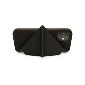 Étui Pipetto Origami Folio pour iPhone 12 Pro Max en noir, plié en support mains libres avec protection antichoc