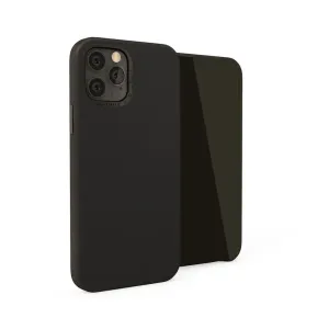 Étui magnétique en cuir Pipetto pour iPhone 12/12 Pro, présenté ouvert avec une fine découpe noire pour l’appareil photo