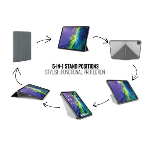 Pipetto 11-tollise iPad Pro ümbris 5-ühes Origami-aluse asenditega hallis toonis, näidatud mitme vaatenurga alt