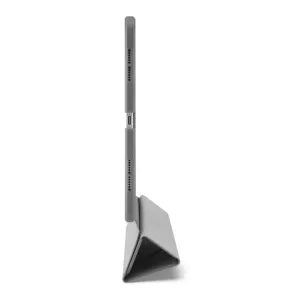 Pipetto iPad Pro 11-inch Origami No1 case in dark gray, folded into a stand with tablet inserted